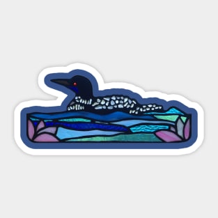 Stained Glass Loon Sticker